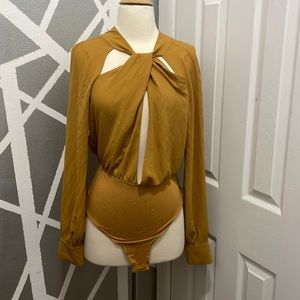 Forever21 Mustard color Blouse leotard